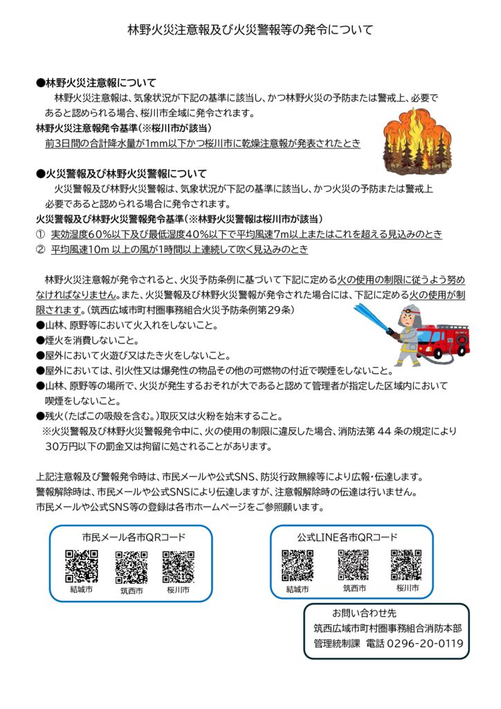 林野火災注意報及び火災警報の発令について – 20260109訂正のサムネイル