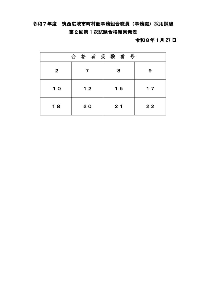第一次試験合格者発表のサムネイル